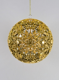 8in Shiny Gold Snowflake Ball