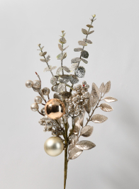 19in Tall Champagne Glitter Eucalyptus & Berry Pick