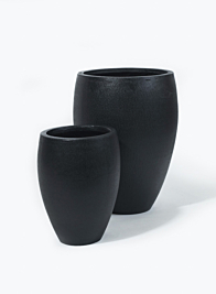 7 1/2 & 10 1/4in Round Black Ficonstone Pot