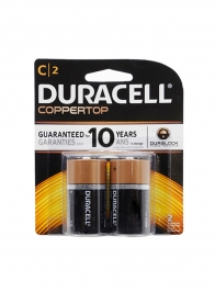 Coppertop Duracell C Battery, Pack of 2