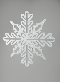 14in 3D Snowflake Iridescent White