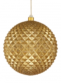 8in Gold Glitter Durian Ball Ornament