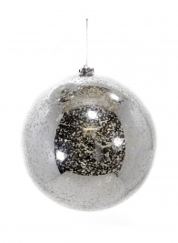 200mm Silver Mercury Glass Plastic Ornament Ball