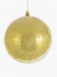 4 ¾in (120mm) Gold Mercury Glass Plastic Ornament Balls, Set of 2