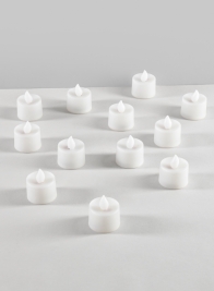 Amber LED Flickering Tea Light, Set of 12