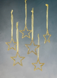Rhinestone Star-Studded Ornament, Set of 6