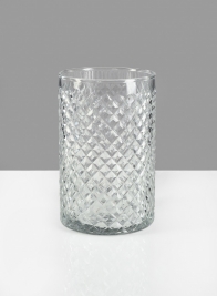 4 x 6in  Diamond Cut Glass Round Vase