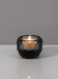 2 ¼in Grey Faceted Cup Tealight Holder