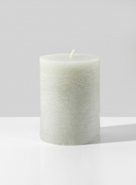 3 x 4in Rustic Cement Green Pillar Candle