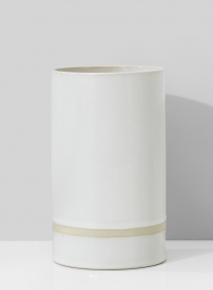 7in White Ceramic Cylinder Vase