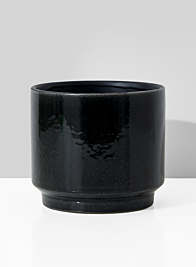 6in Round Black Ceramic Vase