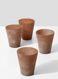 3½ x 4in Terracotta Frost Watercolor Glass Vase, Set of 4
