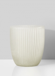 Ribbed White Frost Vase