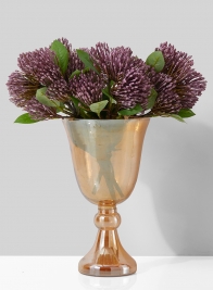 Amber Luster Glass Pedestal Vase