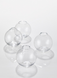 3in Ball Glass Bud Vase, Set of 4