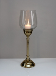 15in Petra Gold Candlestick with Glass