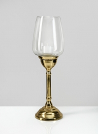 12in Petra Gold Candlestick with Glass