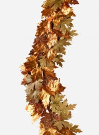 6ft Glittered Copper & Gold Maple Leaf Garland