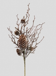 Iced Twig Pick With Pine Cones