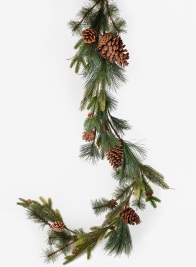 Mixed Pine Garland With Pine Cones
