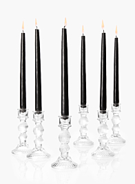6in Rippled Glass Candlestick, Set of 6