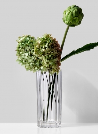 4¼ x 9 ¾in Optical Glass Round Vase