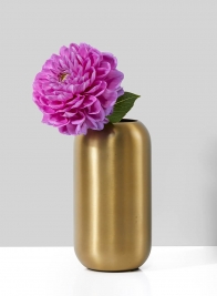 Bretagne Matte Gold Steel Capsule Vase, 5 ½in H