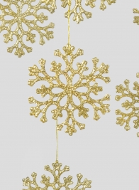 4in Gold Snowflake Ornaments, Set of 6
