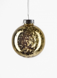 3in Gold Mercury Glass Plastic Ornament Ball, Set of 12