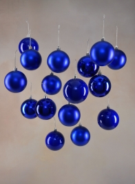 3in Pearl, Matte, Light & Shiny Blue Ornament Ball, Set of 16