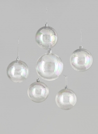 3in Clear Plastic Ornament Ball, Set of 6