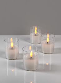 Amber Realistic Flameless Votive, Set of 4