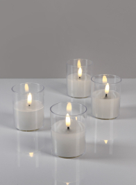 Warm White Realistic Flameless Votive, Set of 4