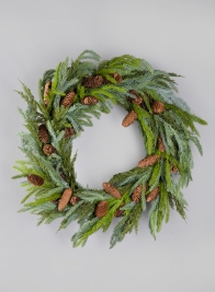 23in Pine Wreath With Pine Cones