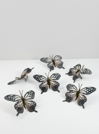 Black Butterfly Ornament, Set of 6