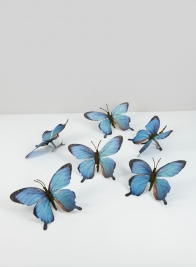 Blue Butterfly Ornament, Set of 6