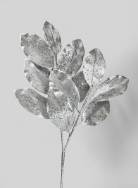 35in Silver Magnolia Leaf Branch