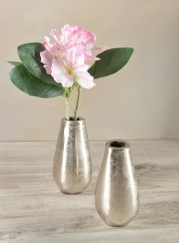 4in Aluminum Jacques Sliver Mini Vase, Set of 2