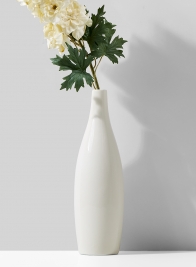 White Porcelain Bottle Vase, 12 ½in