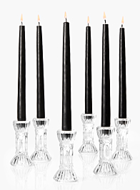 4 ½in Fluted Glass Candlestick, Set of 6