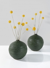 Acapulco Green Sandstone Ball Vase, Set of 2