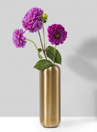 Bretagne Matte Gold Steel Capsule Vase, 8 ½in H