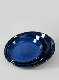Falling Blue Ceramic Saucers