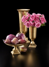 Gold Pedestal Bowl & Urn Vases