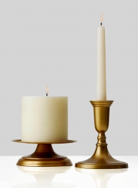 5 ½in Antique Gold Pillar Candle Holder