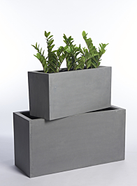 Grey Fiberstone Rectangular Planters