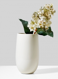 9in High White Porcelain U Vase
