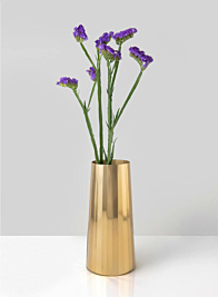 9in Le Mans Gold Faceted Vase