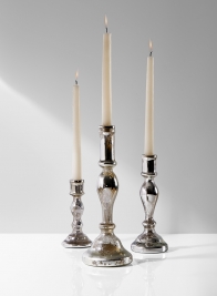 Antique Silver Glass Candlesticks