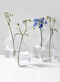 6 1/4 in Flat Bottle Vase, Set of 4